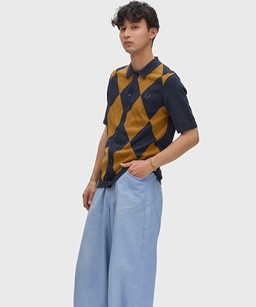 FRED PERRY（フレッドペリー） ポロシャツ 半袖 Argyle Button Through