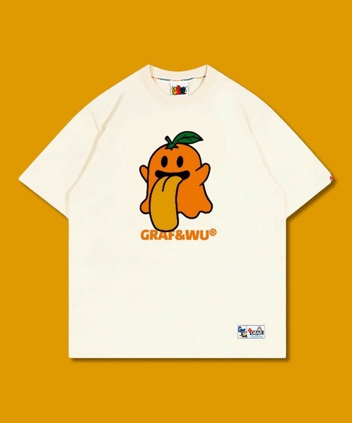 『GRAF&WU/グラフアンドユー』 キャラベルクロ半袖カットソーLサイズ GRAF＆WU（グラフアンドウー） tシャツ キャラクターBOOGHOST キュート