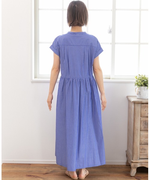 「PREFERIR」 半袖ワンピース MEDIUM ネイビー レディース_画像8