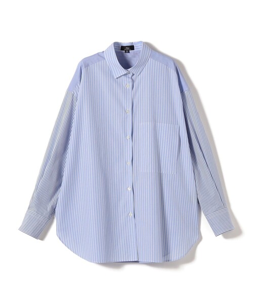 美品✨定価1.6万❤️ シップス カラミストライプギャザーブラウス 