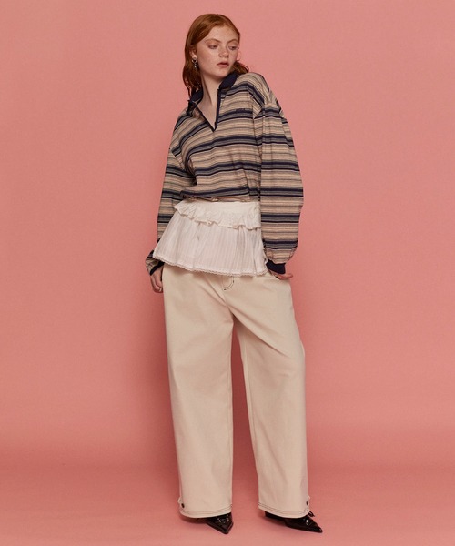 「MAISON SPECIAL」 長袖ポロシャツ FREE パープル レディースの画像