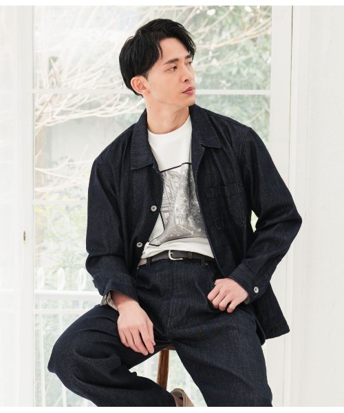 【美品！】 アタッチメント ジャケットコート Pコート カバーオール Park Slope NEWYORKER コート ジャケット 「洗える・着映え・一枚で