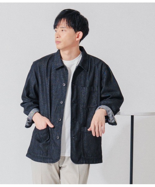 【美品！】 アタッチメント ジャケットコート Pコート カバーオール Park Slope NEWYORKER コート ジャケット 「洗える・着映え・一枚で