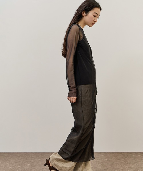 アダムロペシアースリーブワンピ　size38 ADAM ET ROPE'（アダムエロペ） ワンピース シアーロングスリーブ