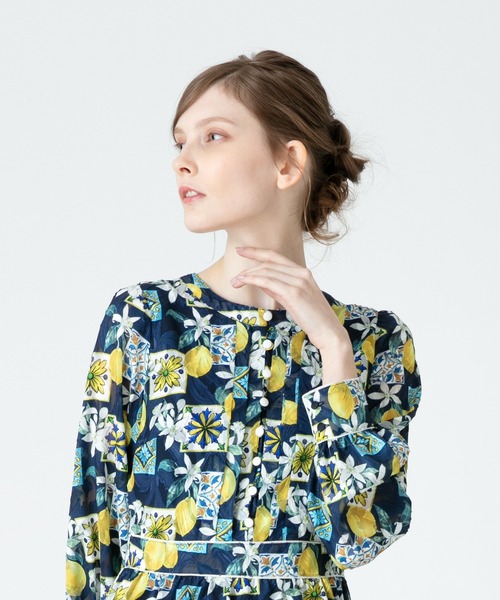 「LOULOU WILLOUGHBY」 長袖ワンピース 2 アイボリー レディース_画像6