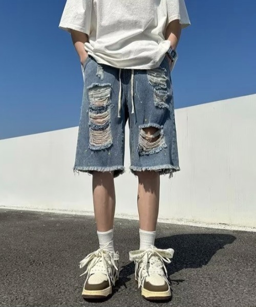 「.KOM」 デニムハーフパンツ X-LARGE ブルー メンズ_画像9