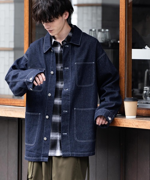 「Rocky Monroe」 カバーオール L ブルー メンズ_画像7