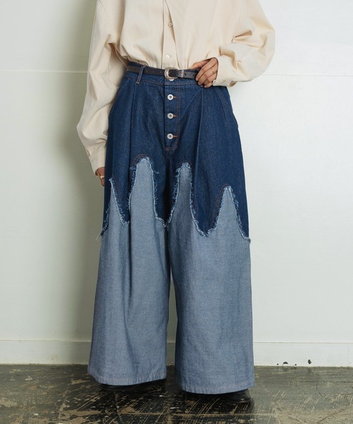「Aphlotus」 デニムパンツ SMALL インディゴブルー メンズ_画像3