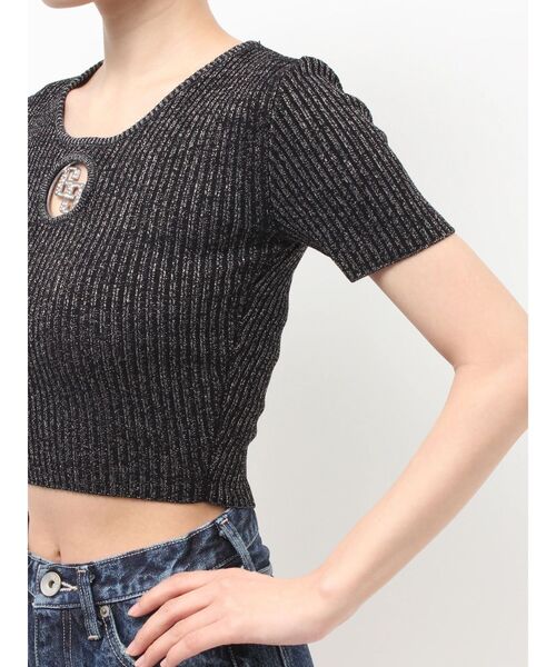 GYDA（ジェイダ） tシャツ 半袖 GG bijou MOLDラメニットトップス