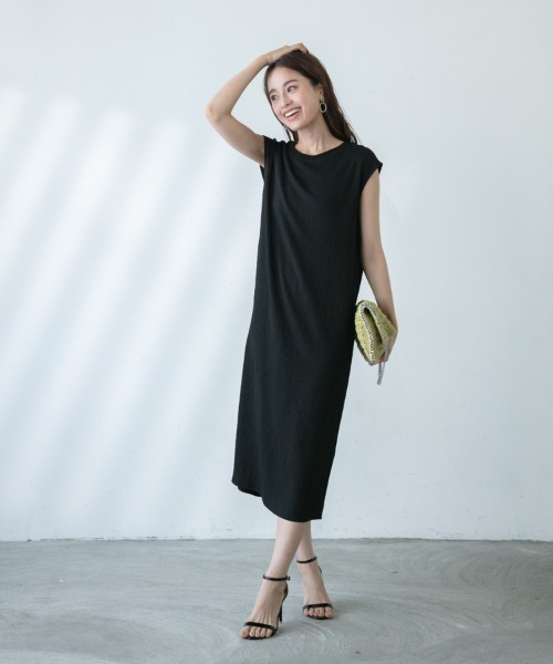 「M.deux」 ノースリーブワンピース MEDIUM ブラック レディース_画像5