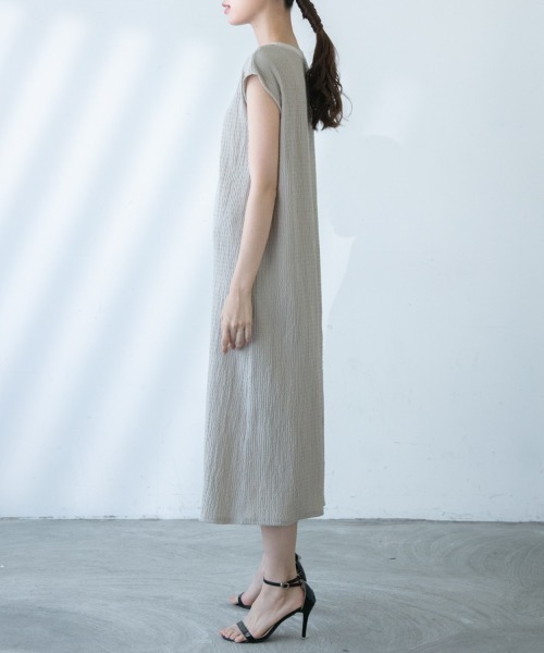 「M.deux」 ノースリーブワンピース MEDIUM ブラック レディース_画像7