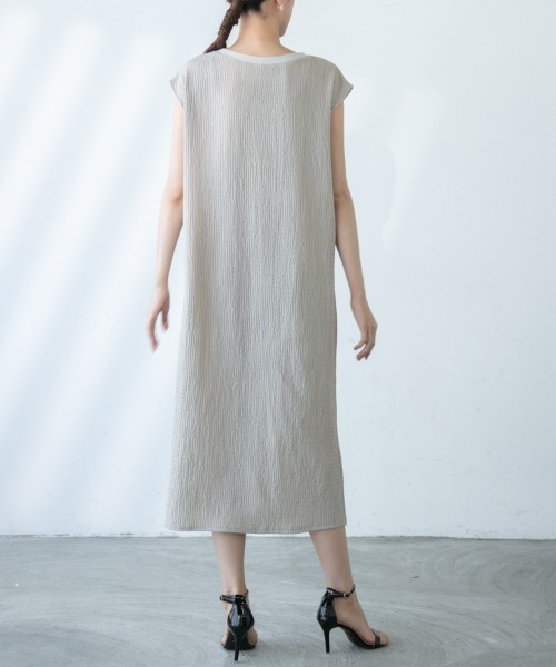 「M.deux」 ノースリーブワンピース MEDIUM ブラック レディース_画像8