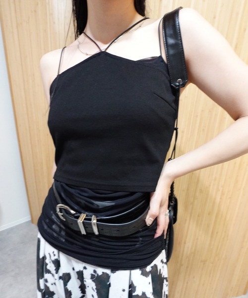 Ameri（アメリ） カップ付き キャミソール HALTER CAMISOLE LAYERED