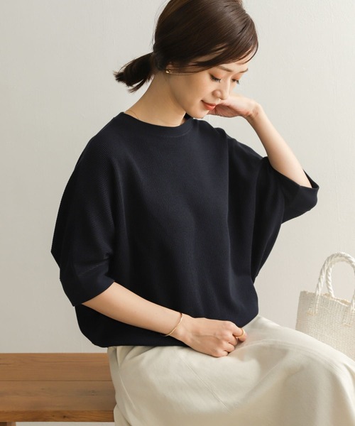 「URBAN RESEARCH DOORS」 7分袖カットソー MEDIUM ブラック レディース_画像4