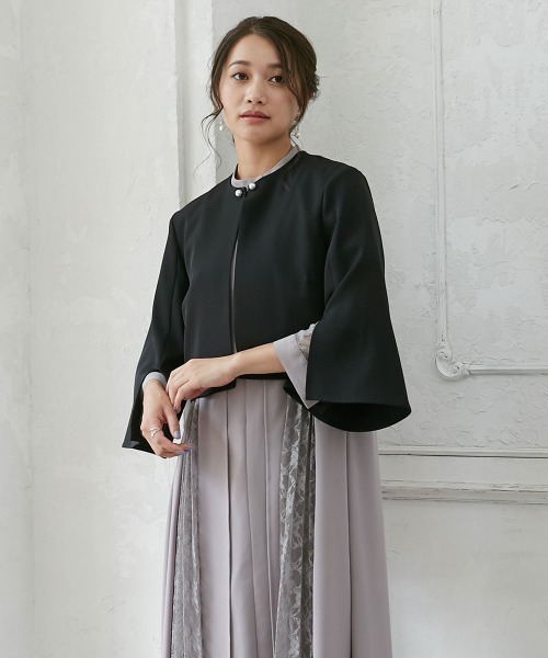 「Jolie et Jolie」 「Silent Majority」ノーカラージャケット 3L アイボリー レディース_画像7