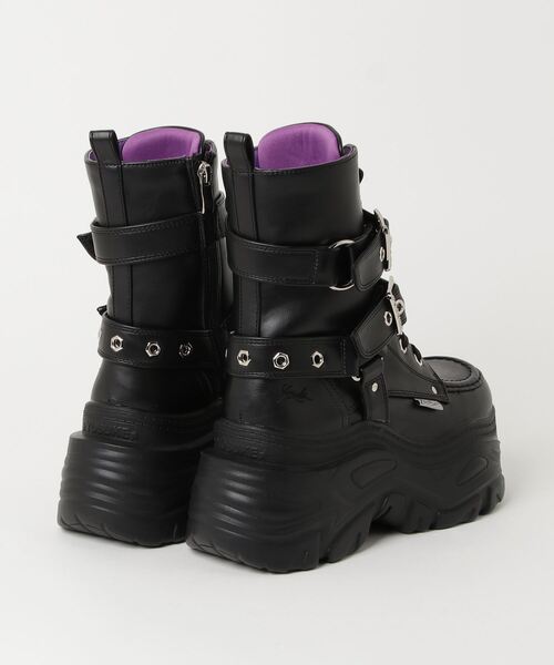 「YOSUKE」 ハイカットスニーカー LL ブラック×パープル レディース_画像2