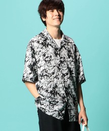 UNION STATION シャツ 総柄オープンカラーシャツ「JAPAN FABRIC