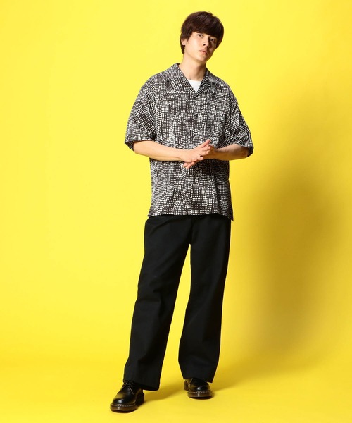 UNION STATION シャツ 総柄オープンカラーシャツ「JAPAN FABRIC