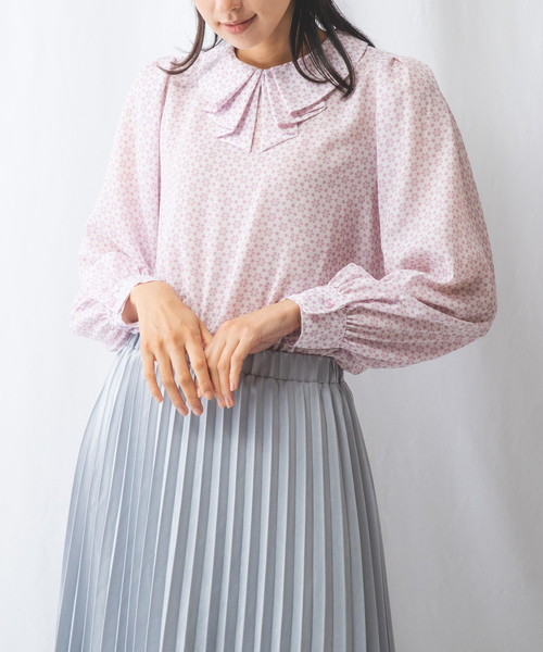 ナラカミーチェ（NARACAMICIE）/【NARACAMICIE】スノークリスタルタック衿ブラウス NARACAMICIE（ナラカミーチェ） ブラウス シャツ 「NARACAMICIE