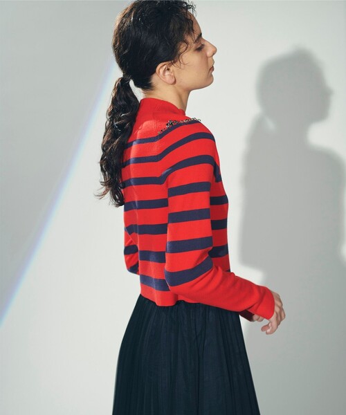 GRACE CONTINENTAL ニット セーター ビジューラインニットトップ  