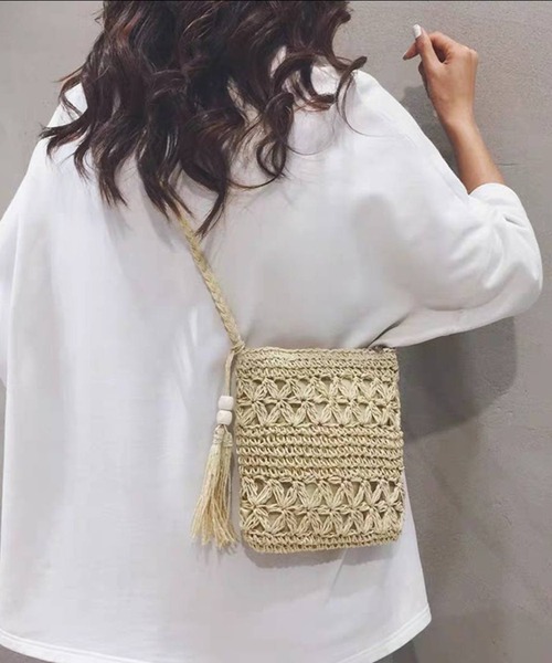 pumpkin port ショルダーバッグ バッグ 編み タッセル付 ポシェット