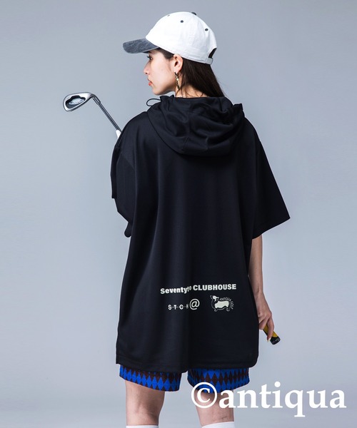 antiqua パーカー 「STCH」接触冷感ショートスリーブフーディー