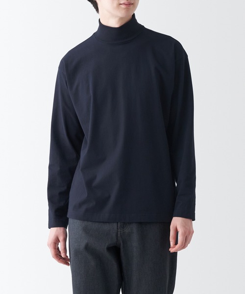 無印良品（MUJI） tシャツ 起毛ハイネック長袖Tシャツ メンズ