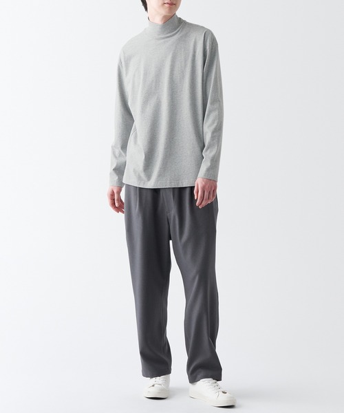 無印良品（MUJI） tシャツ 起毛ハイネック長袖Tシャツ メンズ