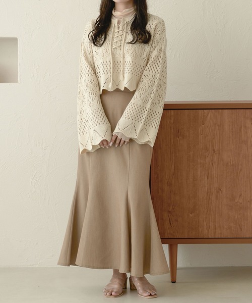 Ambre Neige ニット レースアップ透かしニット／「WEB/EC限定