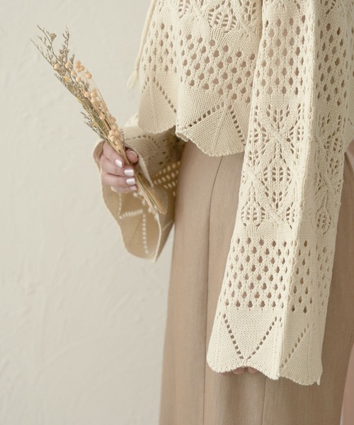 Ambre Neige ニット レースアップ透かしニット／「WEB/EC限定