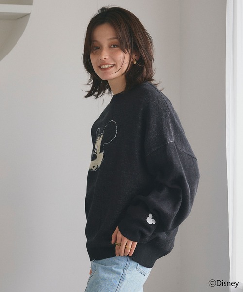 A17592 極美品 パーリーゲイツ×ディズニー ミッキーコラボニット 黒 5