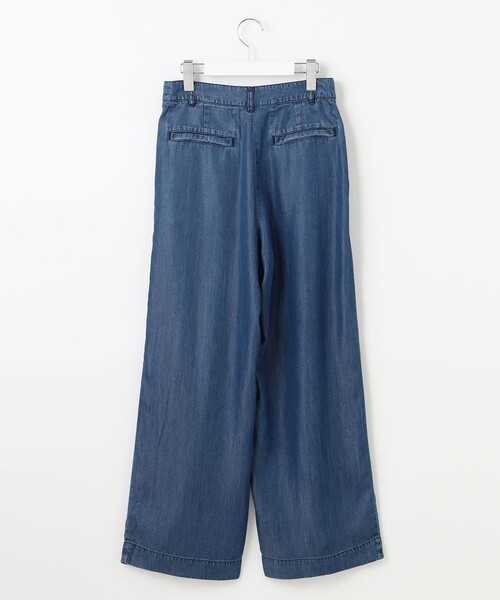 ★  Jeans★ ワイドデニム 青 レディース エコ素材 自由区 ジーンズ デニム デニムパンツ テンセルデニムワイド