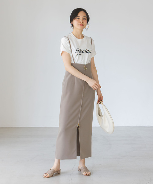 noble ショルダーサロペットフープジップスカート36 追加》ショルダーサロペットフープジップスカート（ロング