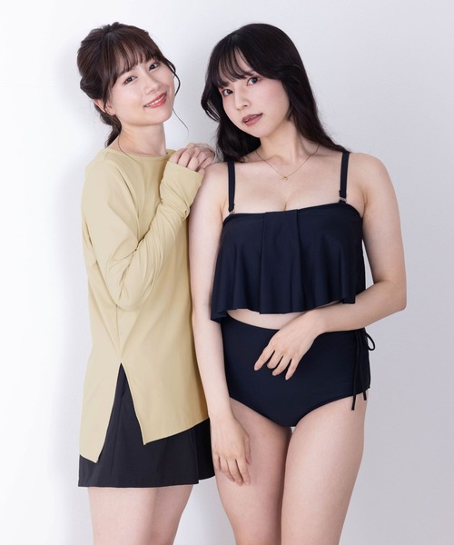 水着4点セットです。 セール】フリルタンキニ レディース水着4点セット [ラッシュ