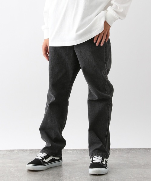 ぼっくる GLOBAL WORK パンツ スゴラクストレッチワイドテーパードパンツ