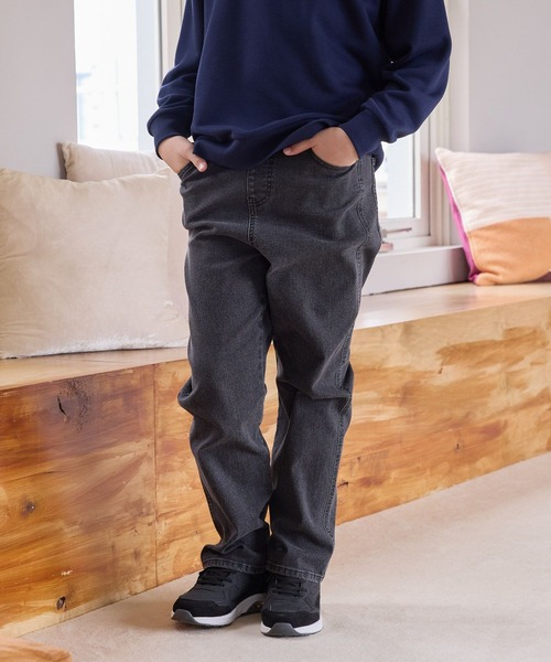 ぼっくる GLOBAL WORK パンツ スゴラクストレッチワイドテーパードパンツ