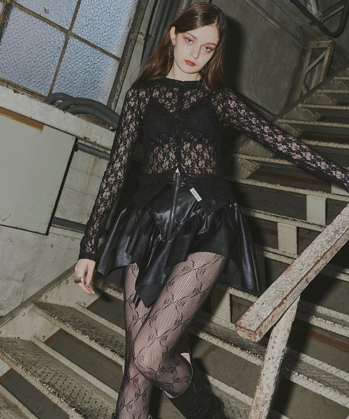 VIOLETTA（ヴィオレッタ） タイツ 「select」リボンレースタイツ