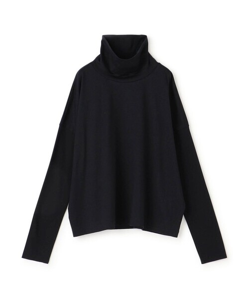 tシャツ コットンシルクジャージー タートルネックプルオーバー レディース