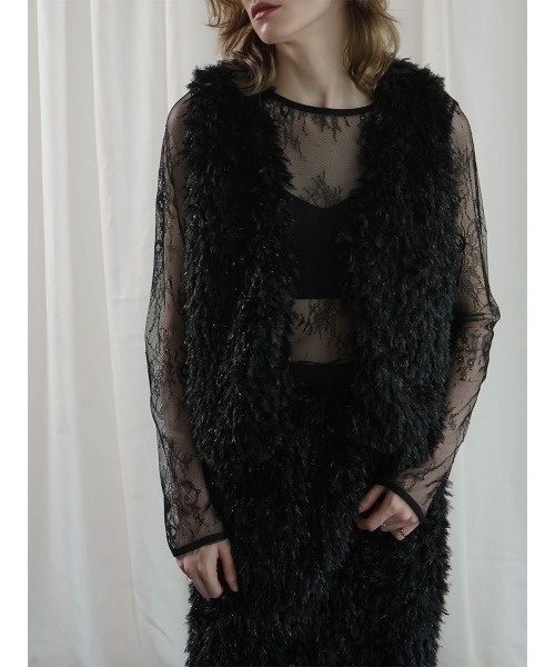 ベスト ジレ GLITTER FEATHER VEST レディース ベスト ジレ GLITTER FEATHER VEST レディース : ZOZOTOWN Yahoo