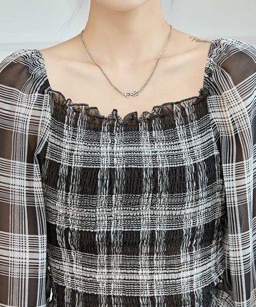 週末SALE＊Burberryチェック柄クロップドブラトップタンクトップL Lace Ladies（レースレディース） ブラウス シャツ 2WAY チェック柄