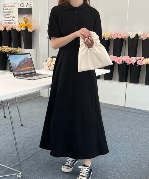 ABITOKYO」 半袖ワンピース S ネイビー レディース