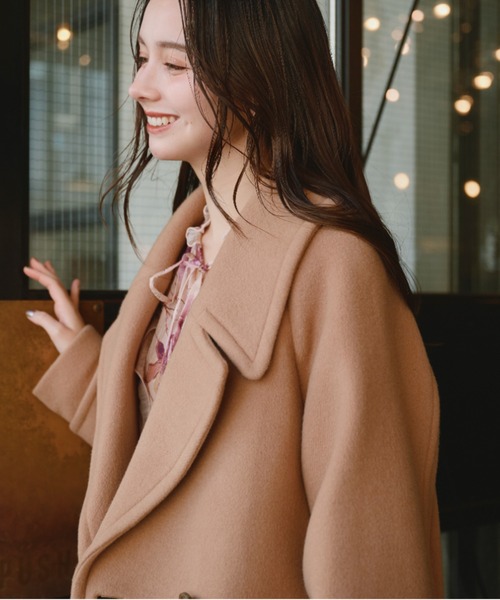 JILL STUART ピーコート pコート ダブルビーバーロングコート