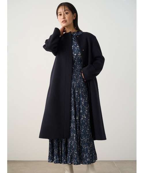 CELFORD（セルフォード） ノーカラーコート 36 ネイビー レディース