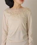 tシャツ sheer flower cut p...の詳細画像5
