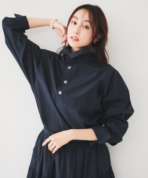 ブラウス シャツ 「セットアップ対応」DENIM CROP シャツ レディース 洗濯機可能〉ショート丈 デニム シャツ （シャツ・ブラウス