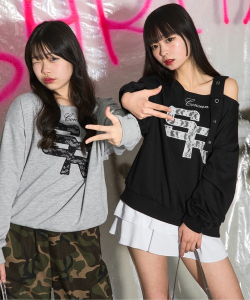 shrita（シュリータ） トレーナー ワンショルロゴトレーナー「低身長