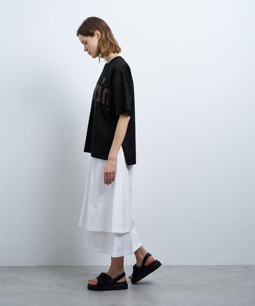LANVIN en Bleu tシャツ ビッグロゴプリントTシャツ レディース