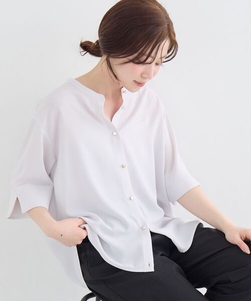 ブラウス シャツ 2WAYジョーゼットブラウス レディースの画像