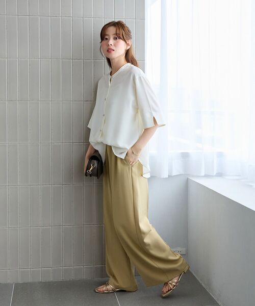ブラウス シャツ 2WAYジョーゼットブラウス レディースの画像