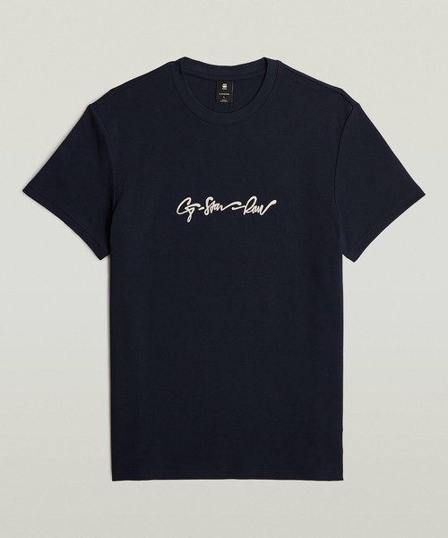 送料込★G-Star★G-Script Tシャツ G-STAR RAW tシャツ G-SCRIPT T-SHIRT/フロントブランドロゴT